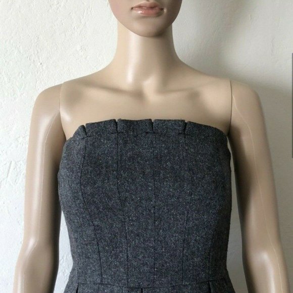 7 for all Mankind -  Wool Strapless Dress | Dark Gray | Size XS - Picture 2 of 5
